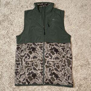 SOUTHERN MARSH FIELDTEC Mens Sz Medium Camo Full Zip Pockets Fleece Lined Vest